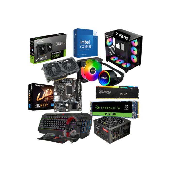 Alfa Gaming PC 4865 Intel 14th Gen i7-14700KF, 8GB RTX4060, 16GB RAM, 1TB M.2 SSD, WiFi, Sharx PROFIN, W11Pro, Gaming Bundle
