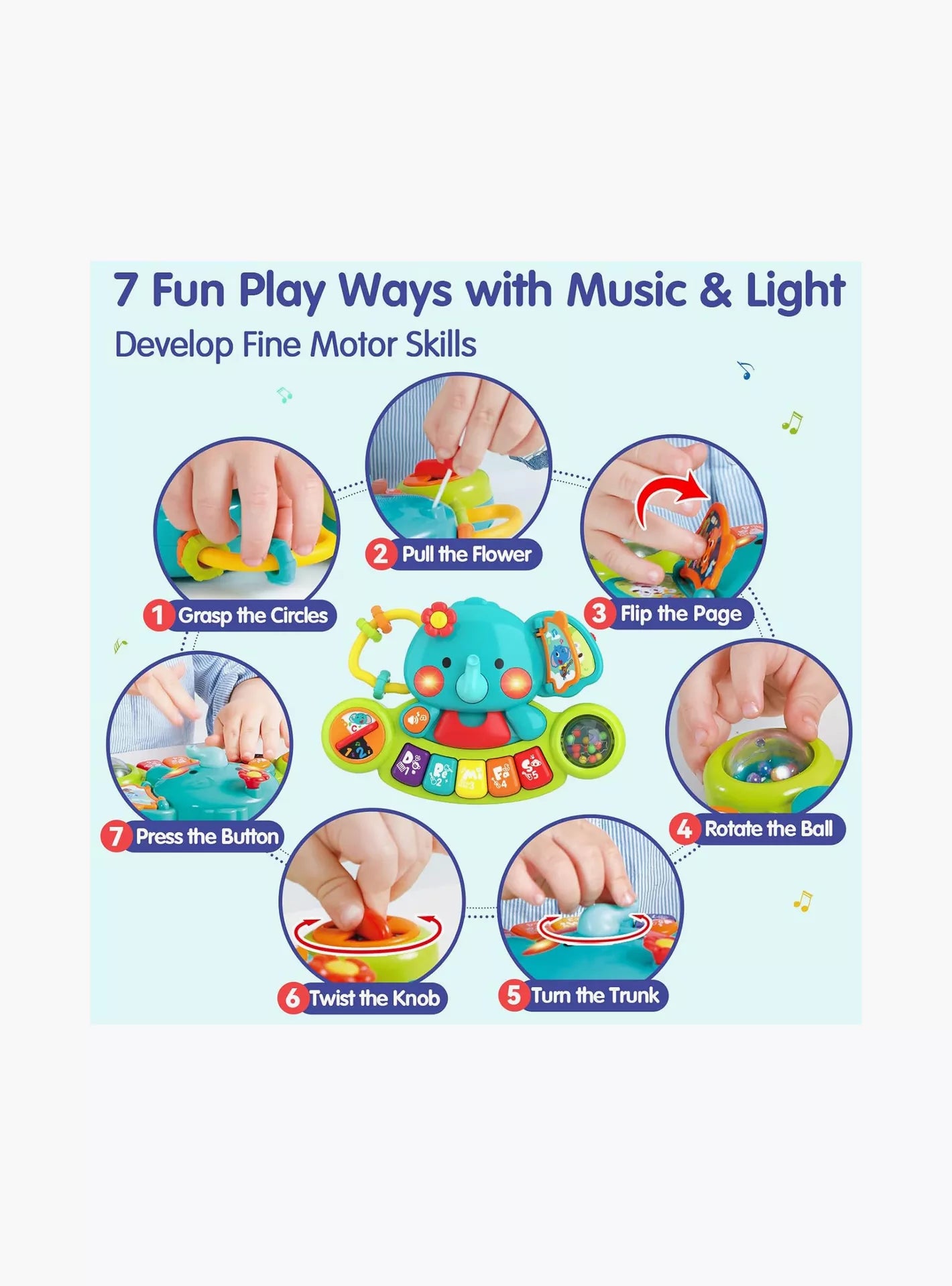 Hola 2-in-1 Musical Elephant (with music, light, sound effects)