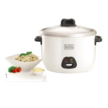 BLACK + DECKER Rice Cooker w Steaming Tray Glass Lid 1.8L 700W