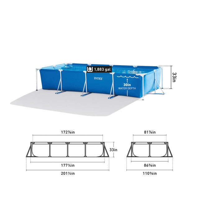 RECTANGULAR FRAME POOL SET + FILTER PUMP (450CM x 220CM x 84CM)