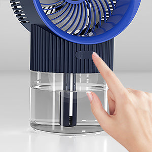 3-in-1 Portable Rechargeable Air Conditioner Mist Fan with 350ml Water Tank, Multicolor Night Light & 3-Speed Cooling