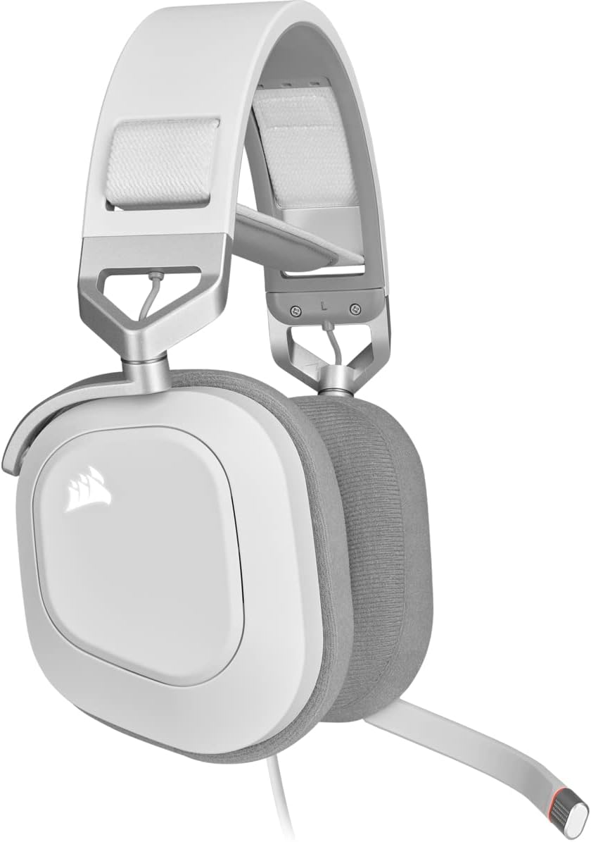 CORSAIR HS80 RGB Wired Gaming Headset - White