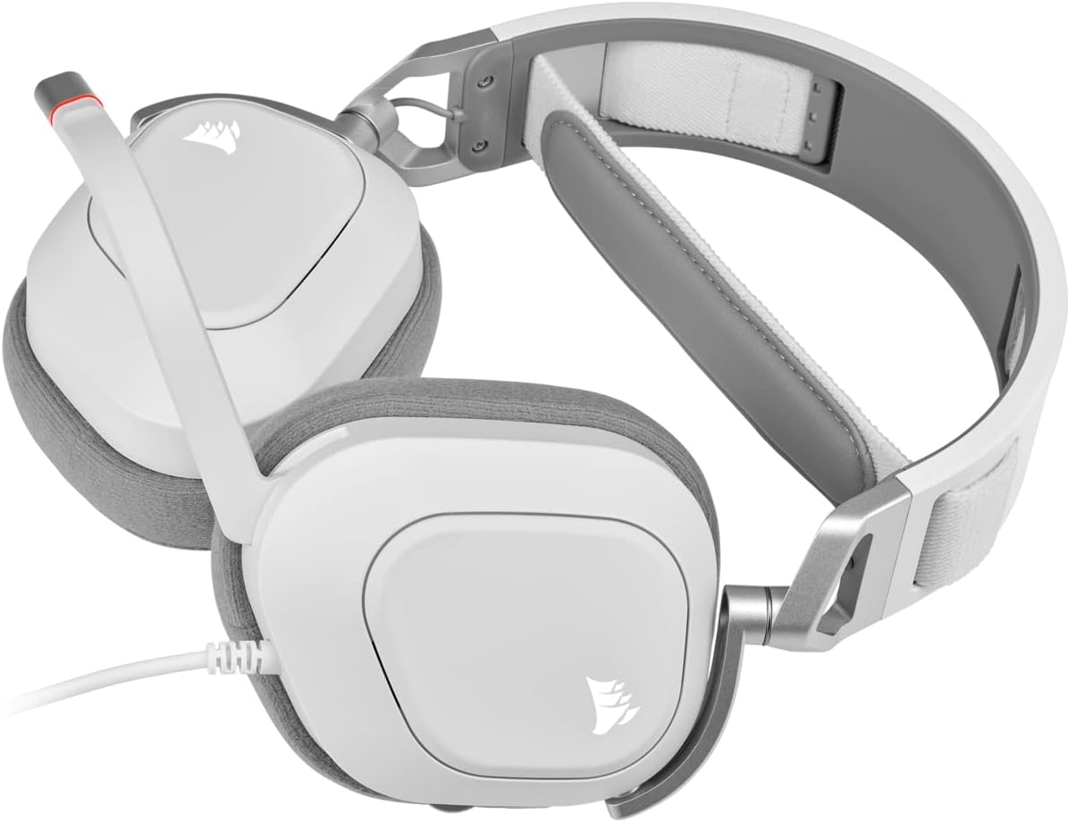 CORSAIR HS80 RGB Wired Gaming Headset - White