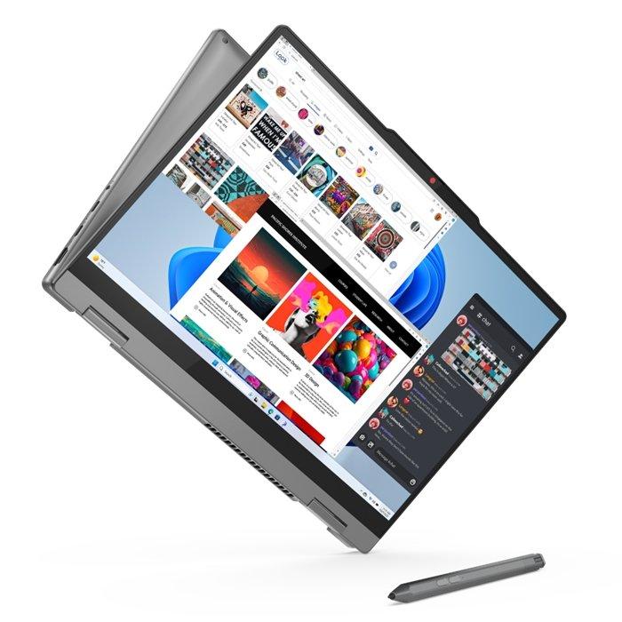 Lenovo IdeaPad 5 2-in-1 Gen 9 Convertible - 14" WUXGA OLED Touch / i7 / 16GB / 512GB (NVMe M.2 SSD) / Win 11 Home / 1YW / Arabic/English / Luna Grey - Laptop