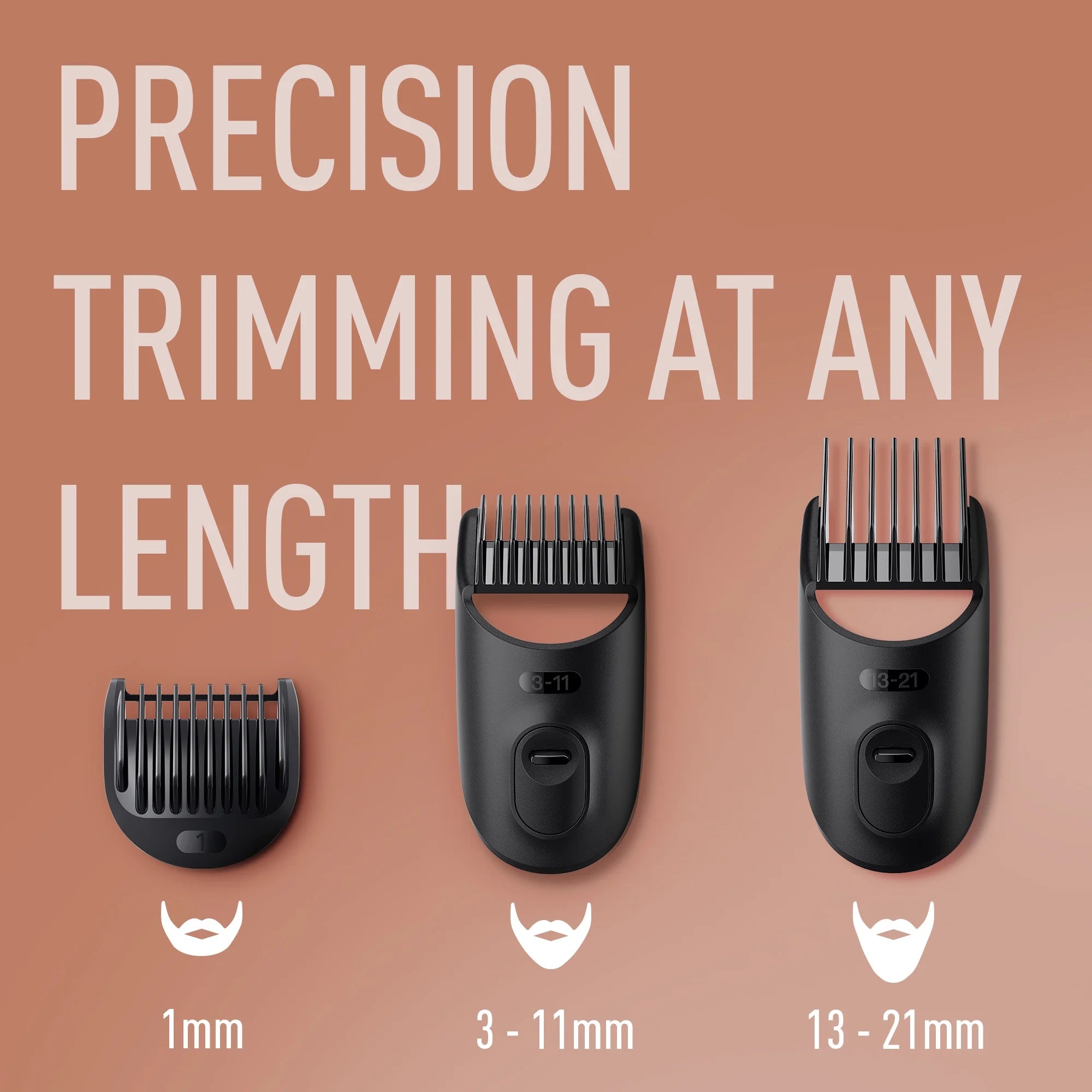 King C. Gillette Cordless Beard Trimmer: Rechargeable, 3 Comb Attachments, Washable, Precision Grooming