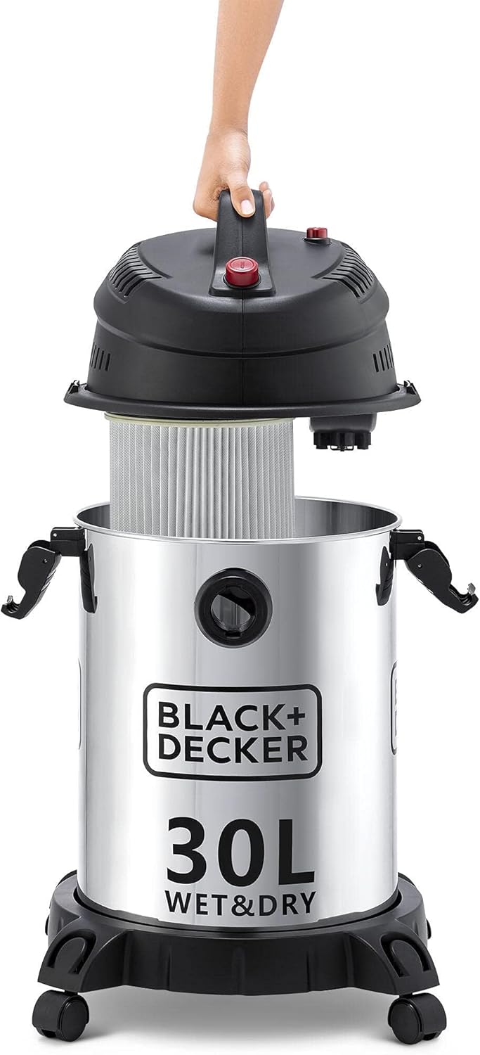 30L Wet & Dry Drum Vaccum Cleaner 1610W (Stainless Steel Tank)