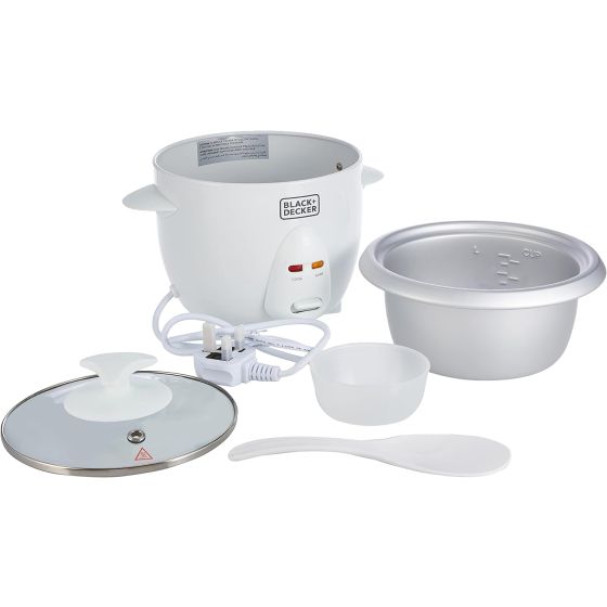 BLACK + DECKER Rice Cooker w Glass Lid 0.6L 350W