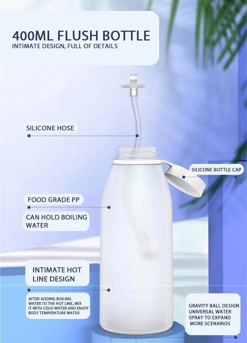 Portable USB-Powered Electric Flushing Bidet for Personal Hygiene with Interchangeable Nozzle and Wide Angle Rinse