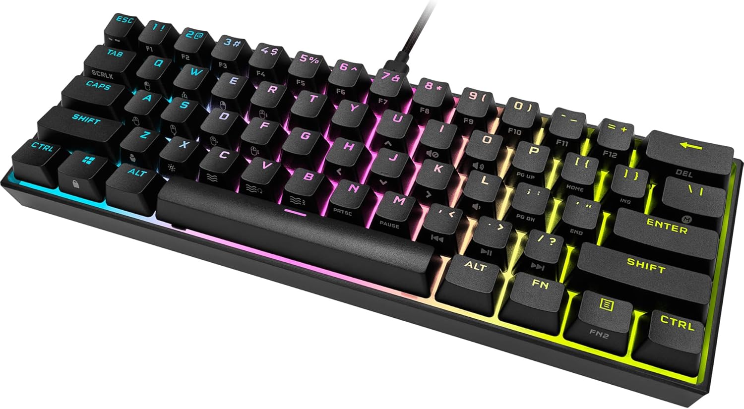 CORSAIR K65 MINI RGB Wired MX Red Mechanical Keyboard - Black
