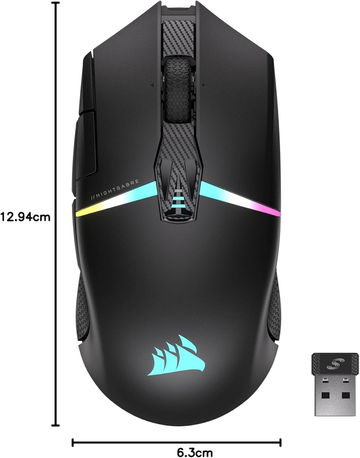 CORSAIR NIGHTSABRE RGB Wireless Gaming Mouse (AP) - Black