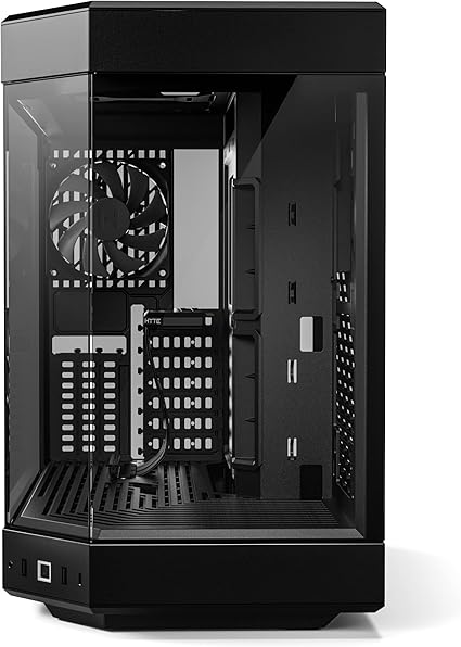 HYTE Dual Chamber Panoramic Tempered Glass ATX Case With 3 Fans - Black