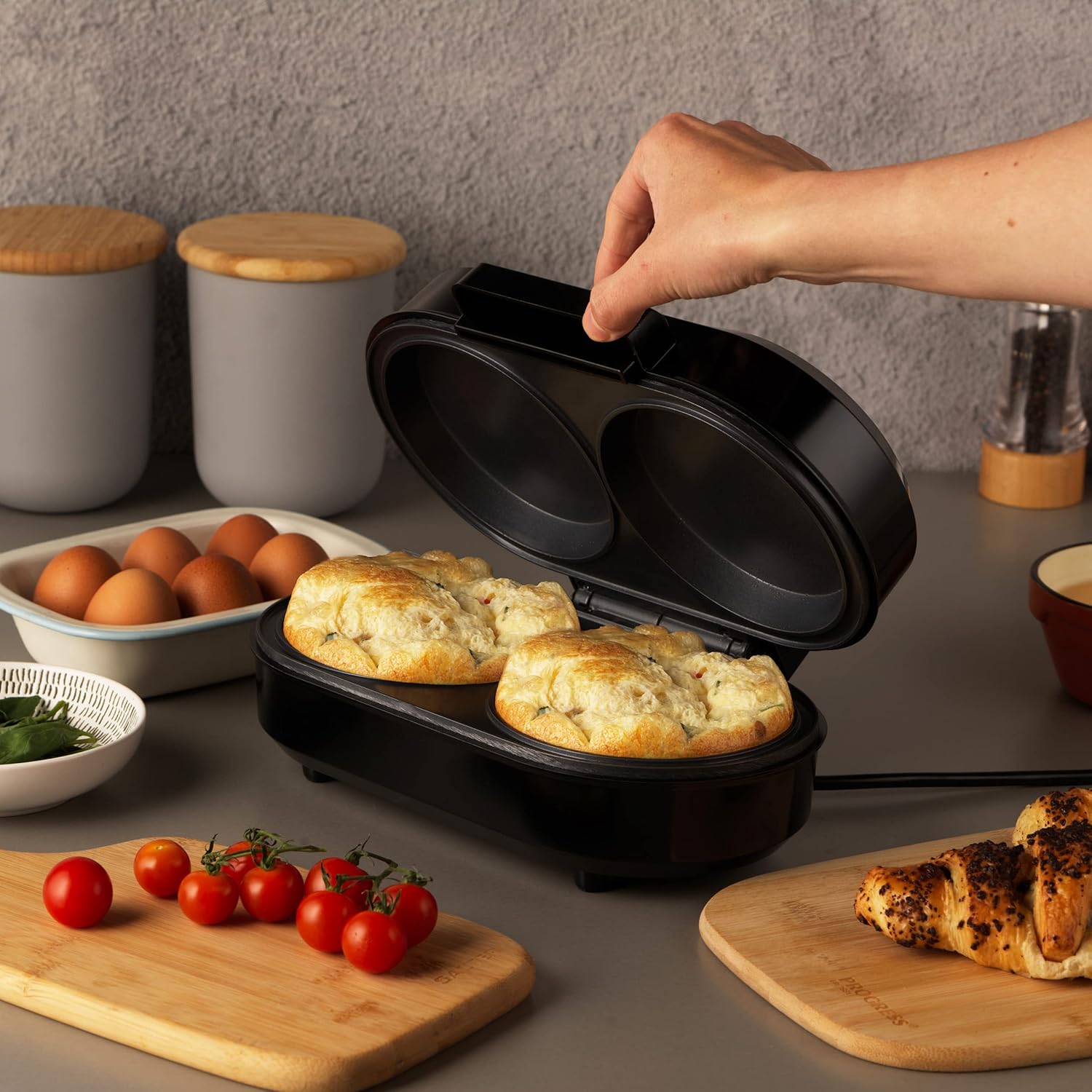 RAF 850W Double-Sided Electric Omelette Maker with Non-Stick Coating & Uniform Heat