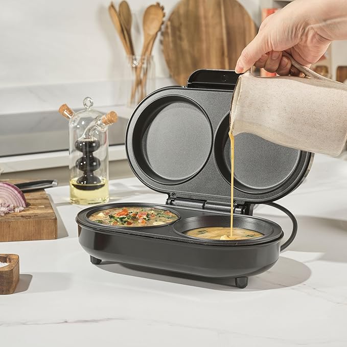 RAF 850W Double-Sided Electric Omelette Maker with Non-Stick Coating & Uniform Heat