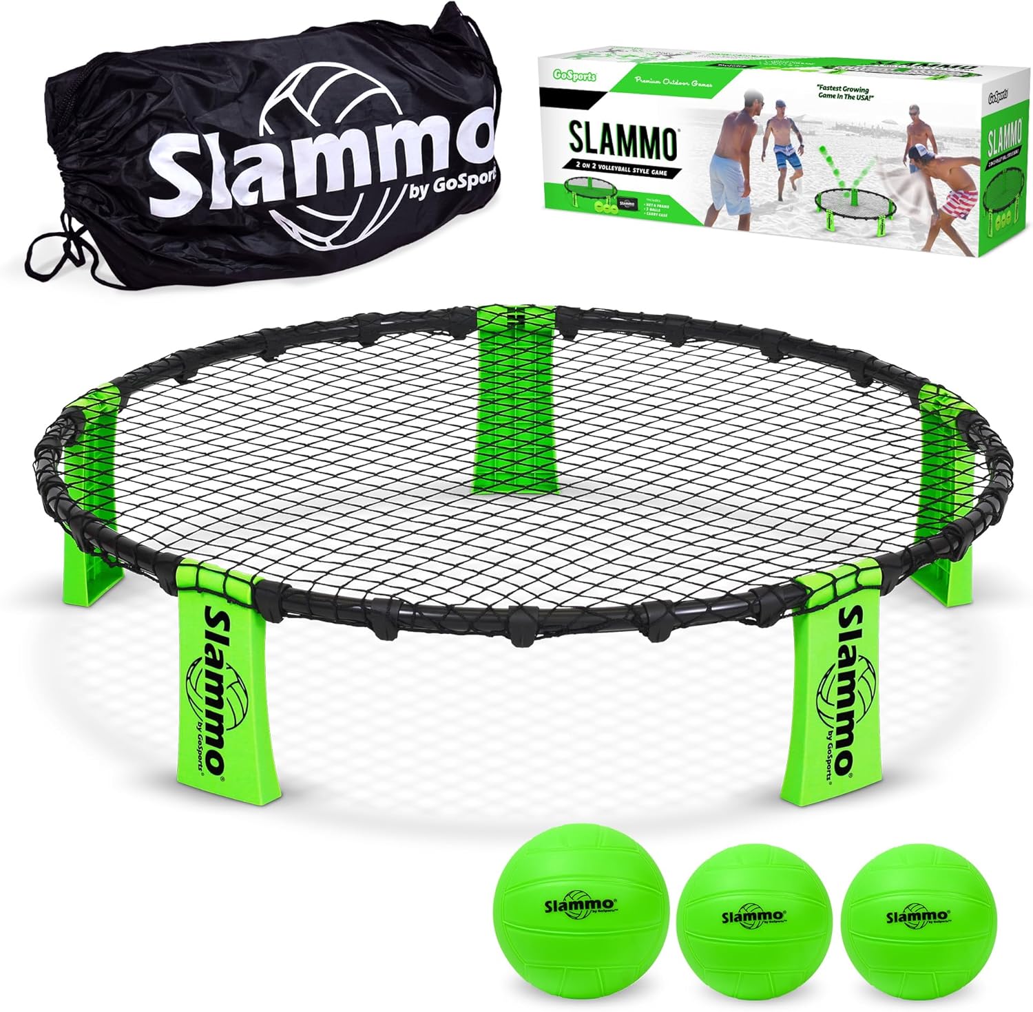 GoSports Slammo Game Set (Includes 3 Balls, Carrying Case and Rules) - Outdoor Lawn, Beach & Tailgat