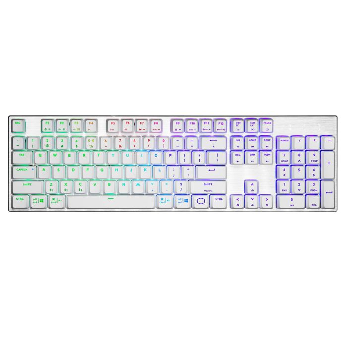 Cooler Master SK653 RGB Wireless Low Profile Mechanical Red Switch Keyboard - Silver White