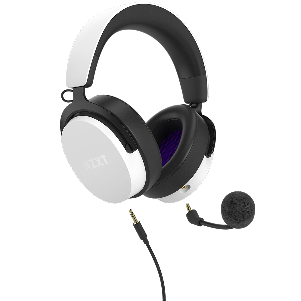 NZXT Wired Closed Back 40mm V2 Headset - White