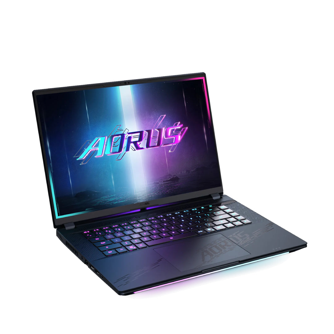 لابتوب الألعاب GIGABYTE AORUS Master 16 AM6H | معالج Ryzen 9 7945HX | بطاقة رسومات RTX 5090 | سعة 32 جيجابايت | قرص SSD سعة 1 تيرابايت | شاشة 16 بوصة QHD | نظام تشغيل Windows 11 Pro