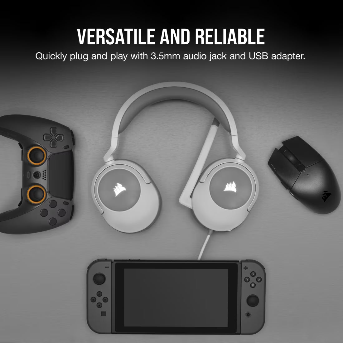CORSAIR HS55 SURROUND Wired Gaming Headset — White