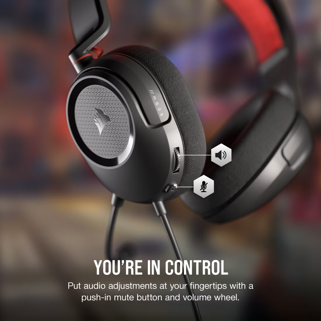 CORSAIR HS35 v2 Multiplatform Wired Gaming Headset (EU) - Carbon