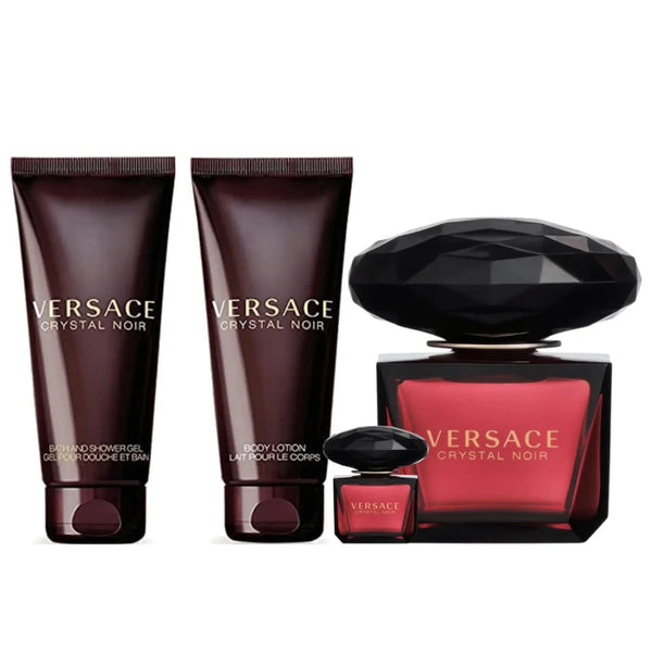 Versace Crystal Noir 4pc Set W (EDT 90ml + 100ml Body Lotion + 100ml)