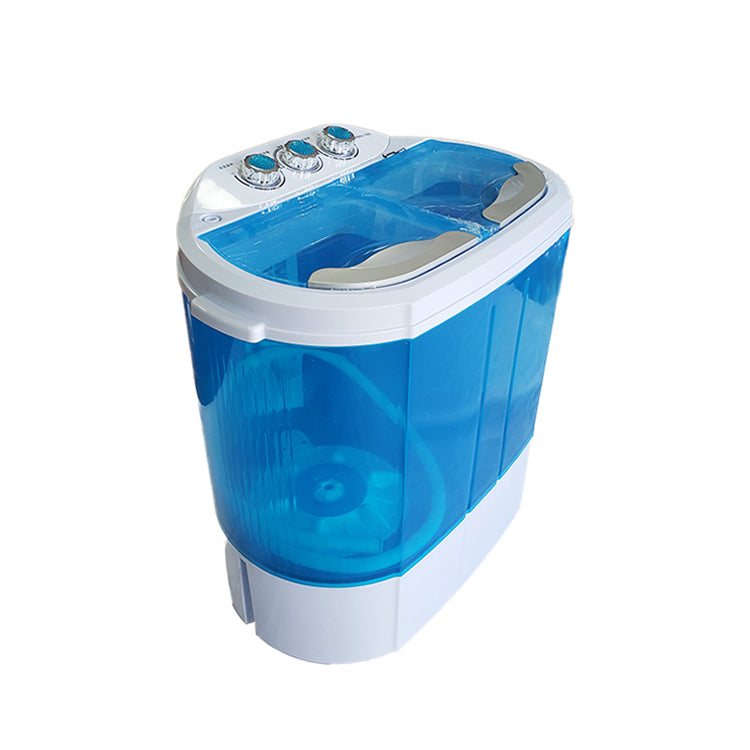 غسالة ملابس صغيرة محمولة مع مجفف دوار, حوض مزدوج وسلة تجفيف دوارة (3.6 كجم غسيل + 2 كجم تجفيف)