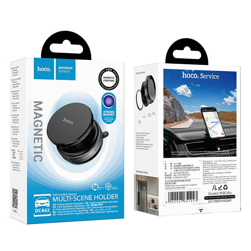 HOCO DCA62 Multipurpose Phone Holder – Suction Mount for Dash & Glass