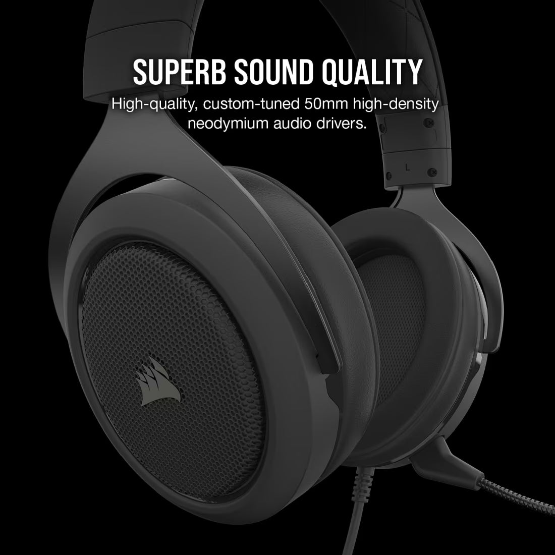 CORSAIR HS50 PRO STEREO Wired Gaming Headset - Carbon