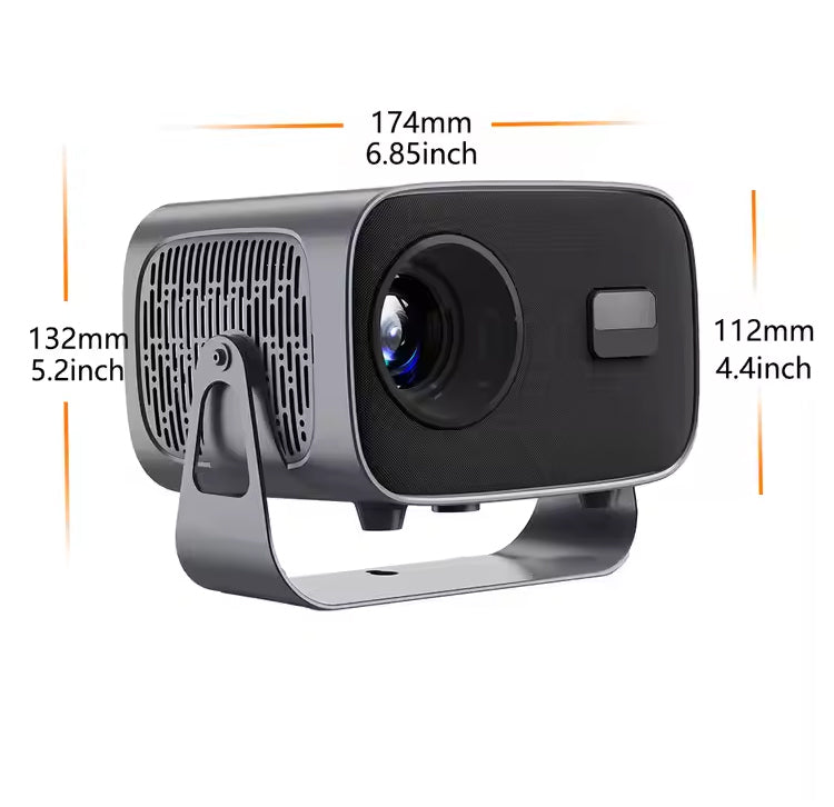 A10 Smart Android 4K WiFi Projector with Built-in Speaker, 200 Lumens, Bluetooth 5.0 with HDMI & Dual USB Ports