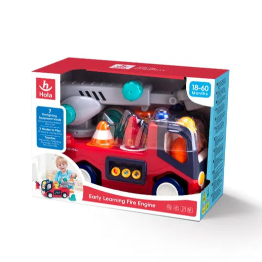 Camion Dei Pompieri Hola Early Learning – Elettrico Con Luci, Musica E Movimento – Giocattolo Educativo Sicurezza Antincendio