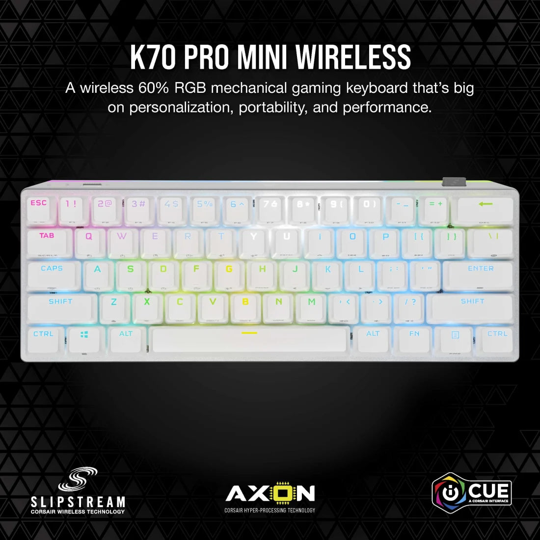 CORSAIR K70 PRO MINI RGB Wireless Mechanical Keyboard - White