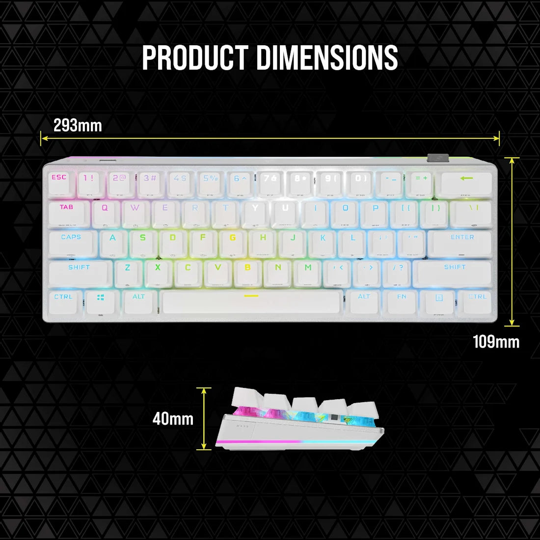CORSAIR K70 PRO MINI RGB Wireless Mechanical Keyboard - White
