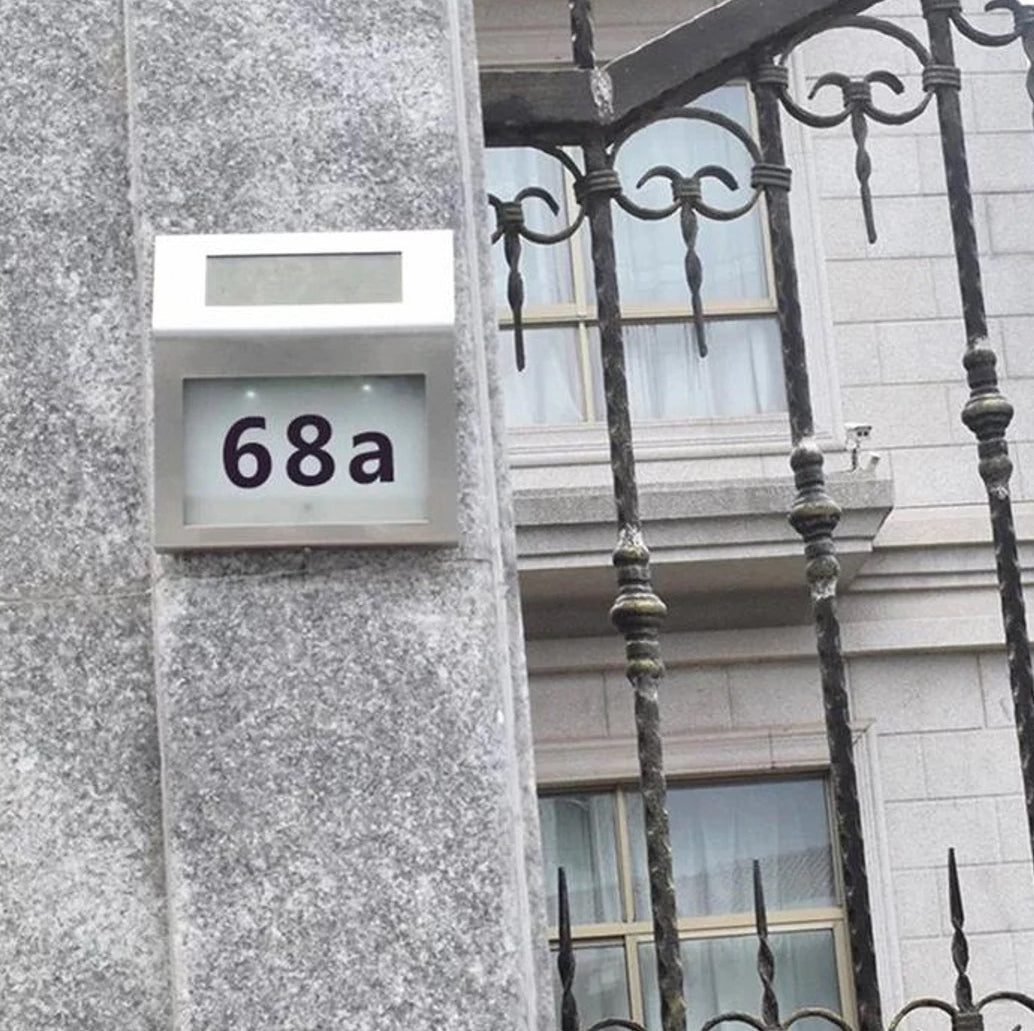 Stainless Steel Solar LED House Number Light
