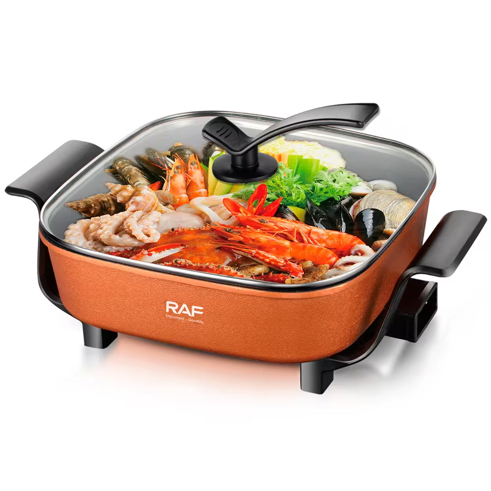 RAF Multi-Functional Electric Hot Pot 1350W with 7.0L Large Capacity and Non-Stick Coating
