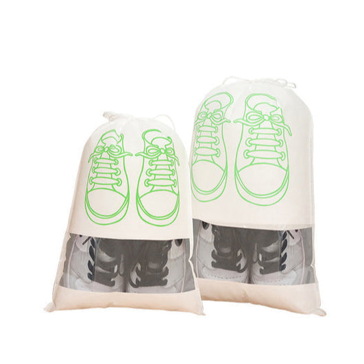 Portable Travel Shoe Bag W/ Drawstring Zip View Waterproof Bag