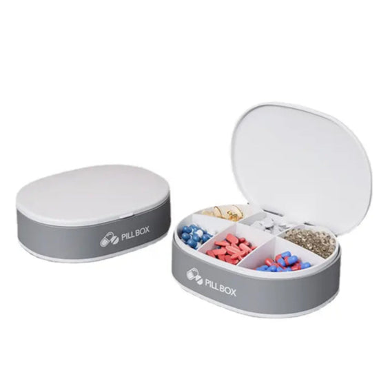 6-Grid Medicine Organizer - Travel-Friendly Pill Case