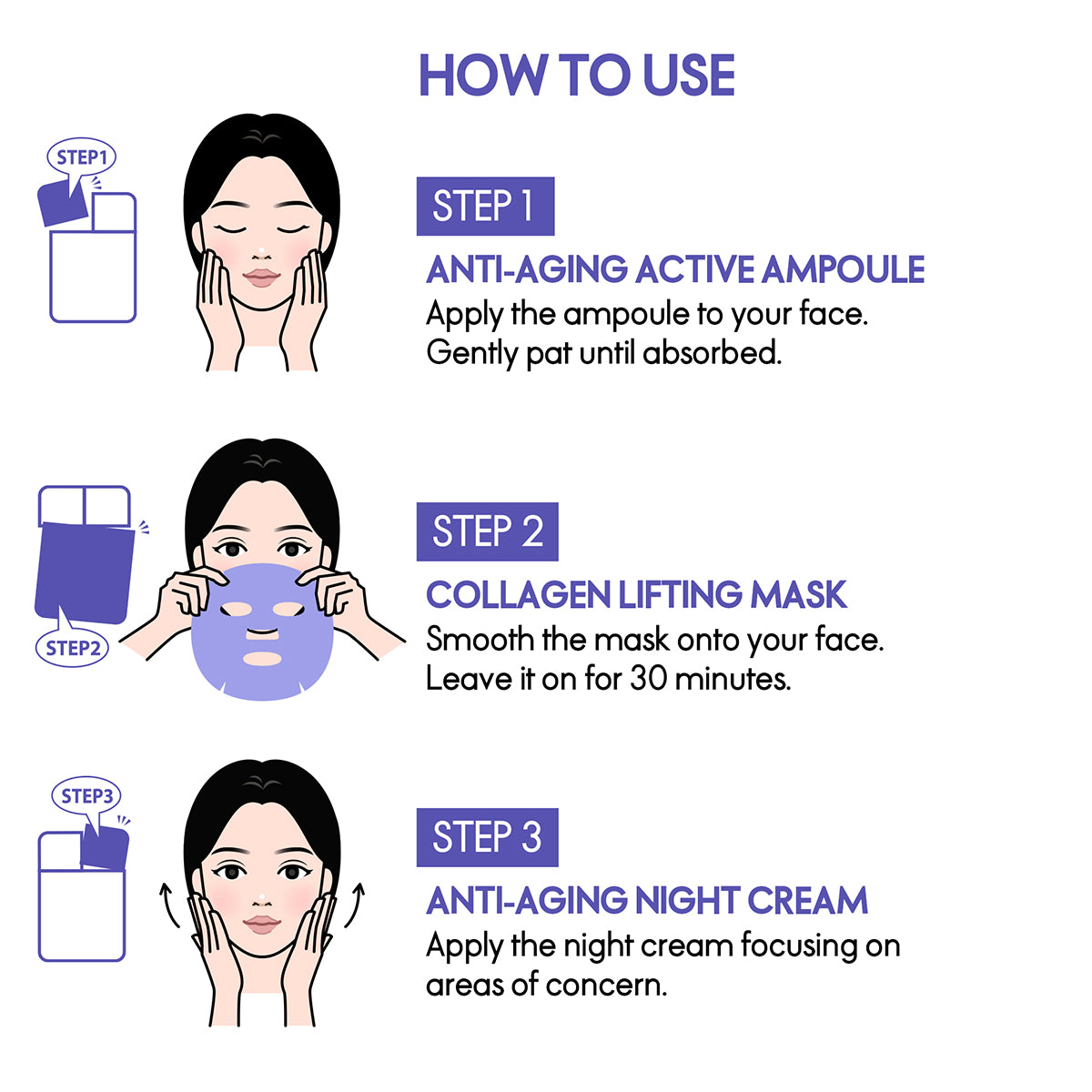 Elle Anti Aging Collagen Lifting Mask Pack of 4