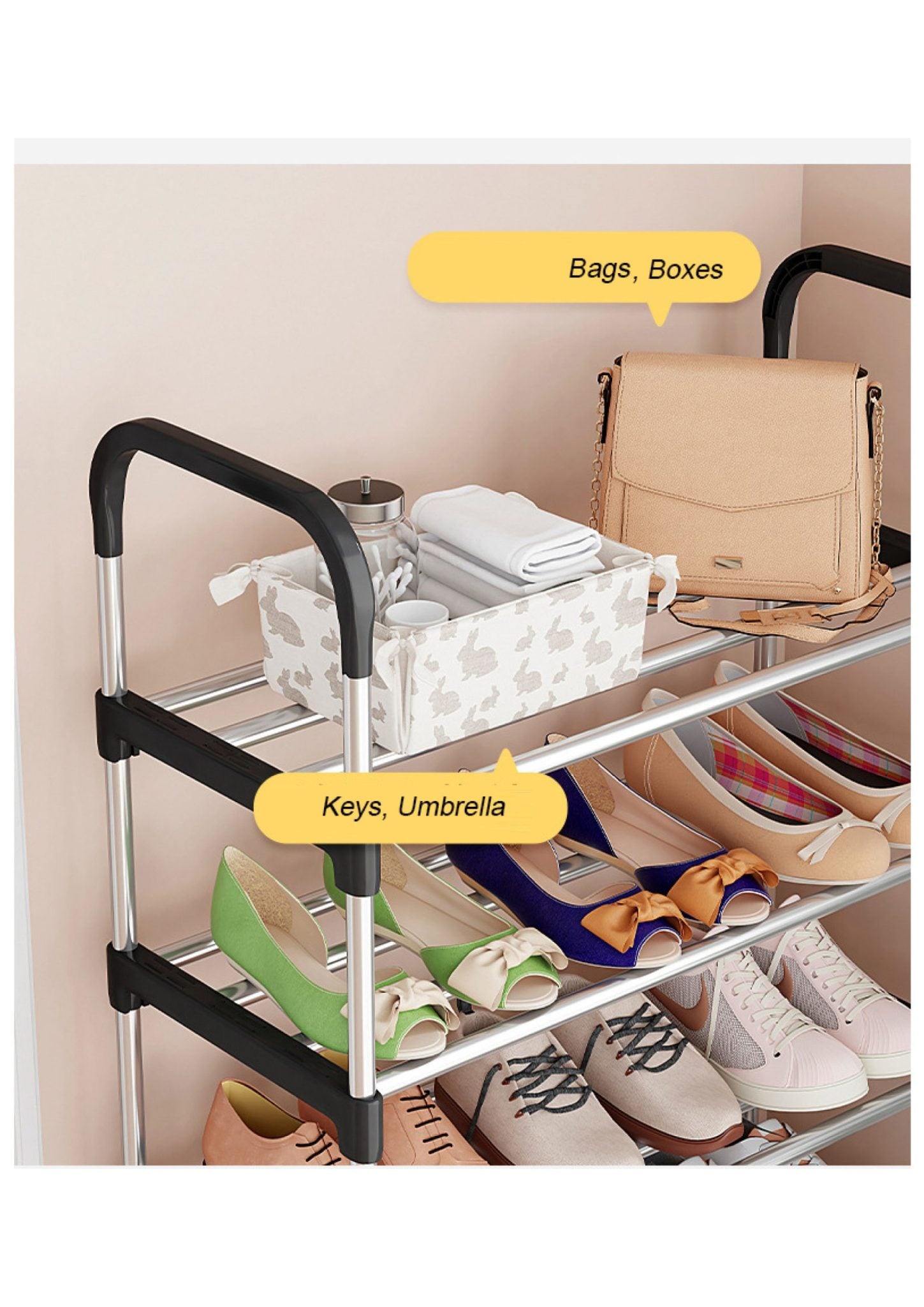 4 TIER STEEL SHOE RACK
