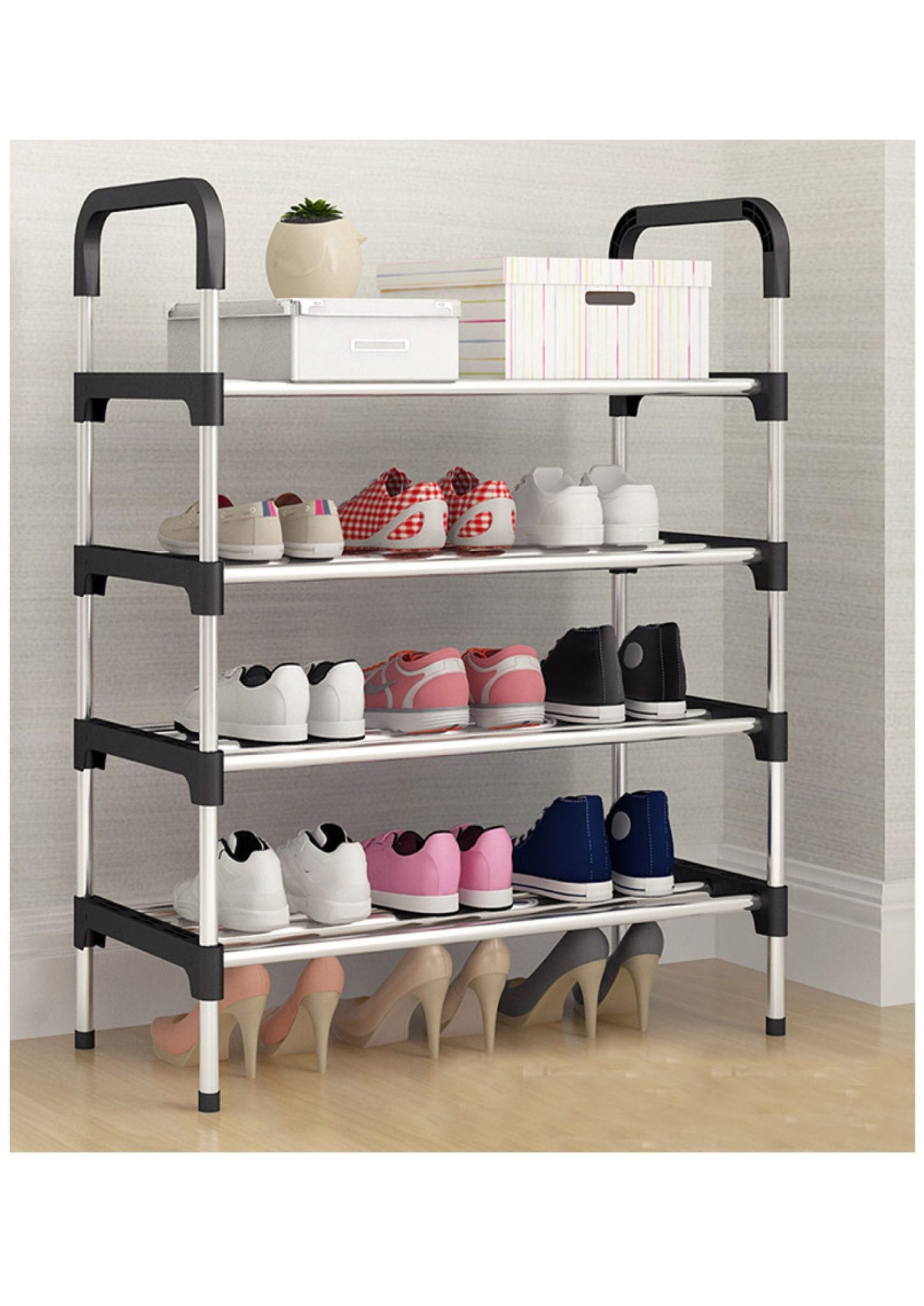 4 TIER STEEL SHOE RACK