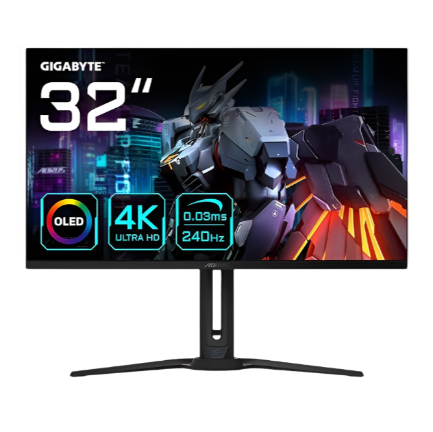 GIGABYTE AORUS FO32U2 31.5 Inch UHD 240Hz 2 x HDMI 2.1 4K Oled Gaming Monitor - Black