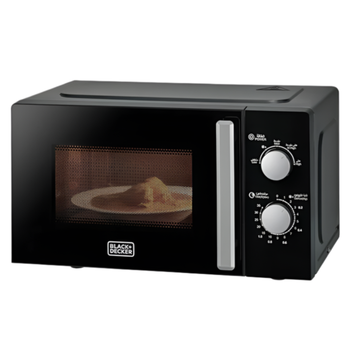 BLACK + DECKER Microwave Oven 20L 700W 5 Power Levels Defrost Function – Black