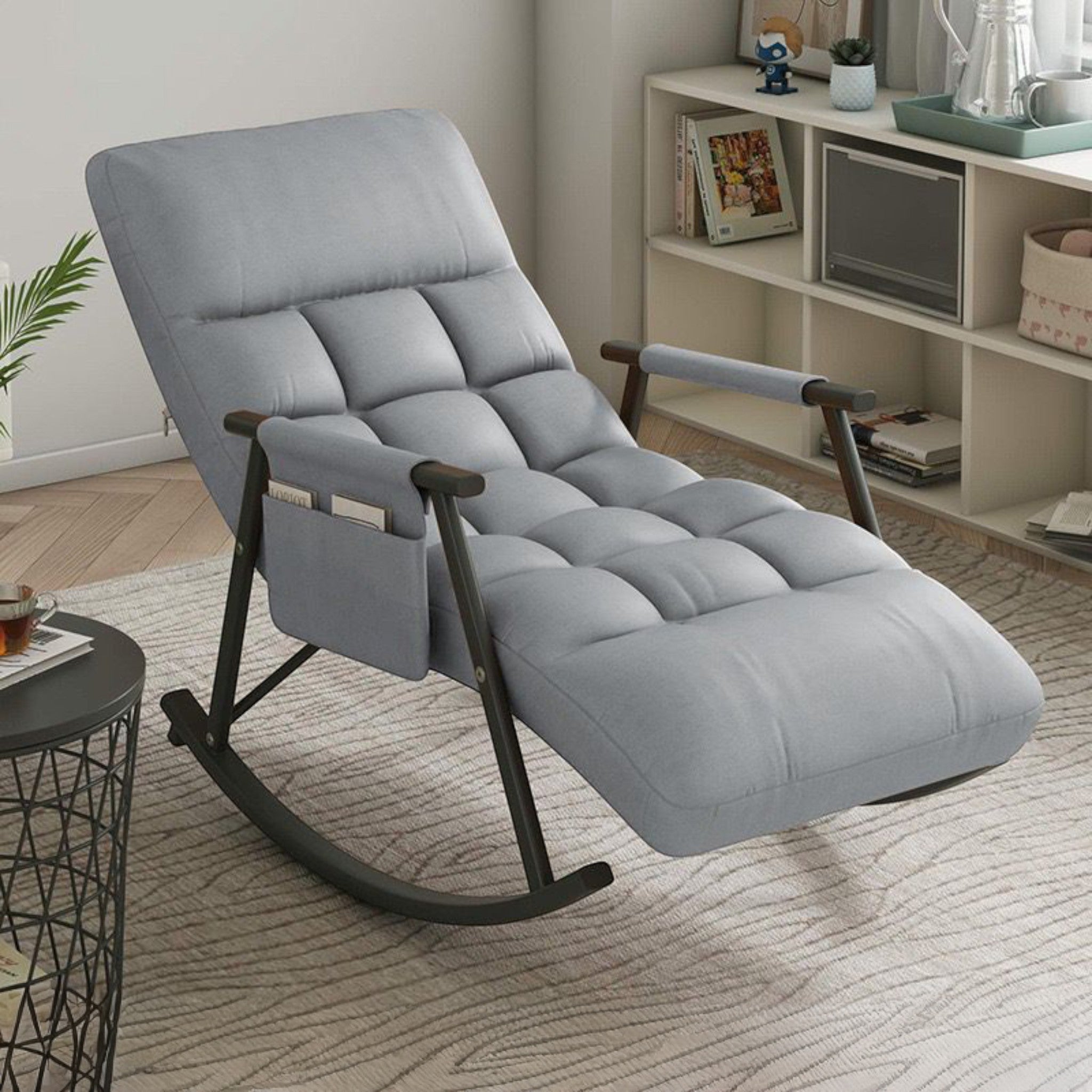 Rocking Chairs for Living Room, Bedroom, Modern Armchair with 5 Reclining Positions and Side Pocket