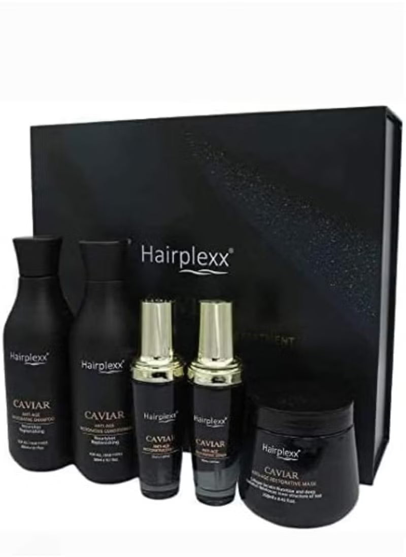 كافيار هيربليكس يحمي ألياف الشعر يتكون من شامبو 300 مل بلسم 300 مل قناع 250 مل
