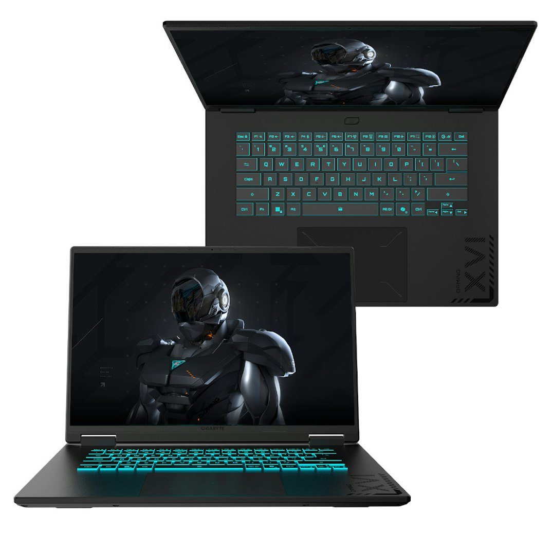 لابتوب GIGABYTE GAMING A16 أسود (16 بوصة، معالج i7 من الجيل الثالث، ذاكرة 16 جيجابايت DDR5، قرص صلب M.2(PCIe)1 تيرابايت SSD، شاشة FHD+، بطاقة رسومات RTX 5060 سعة 8 جيجابايت، لوحة مفاتيح AR)