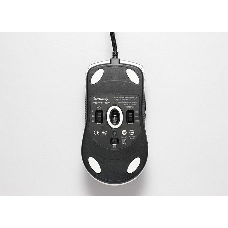 DUCKY FEATHER RGB Wired Hauno Switches Gaming Mouse - Black