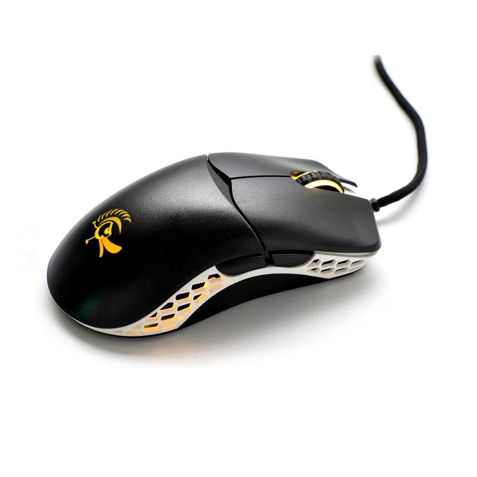 DUCKY FEATHER RGB Wired Huano Blue Switches Lightweight Gaming Mouse - Black/White