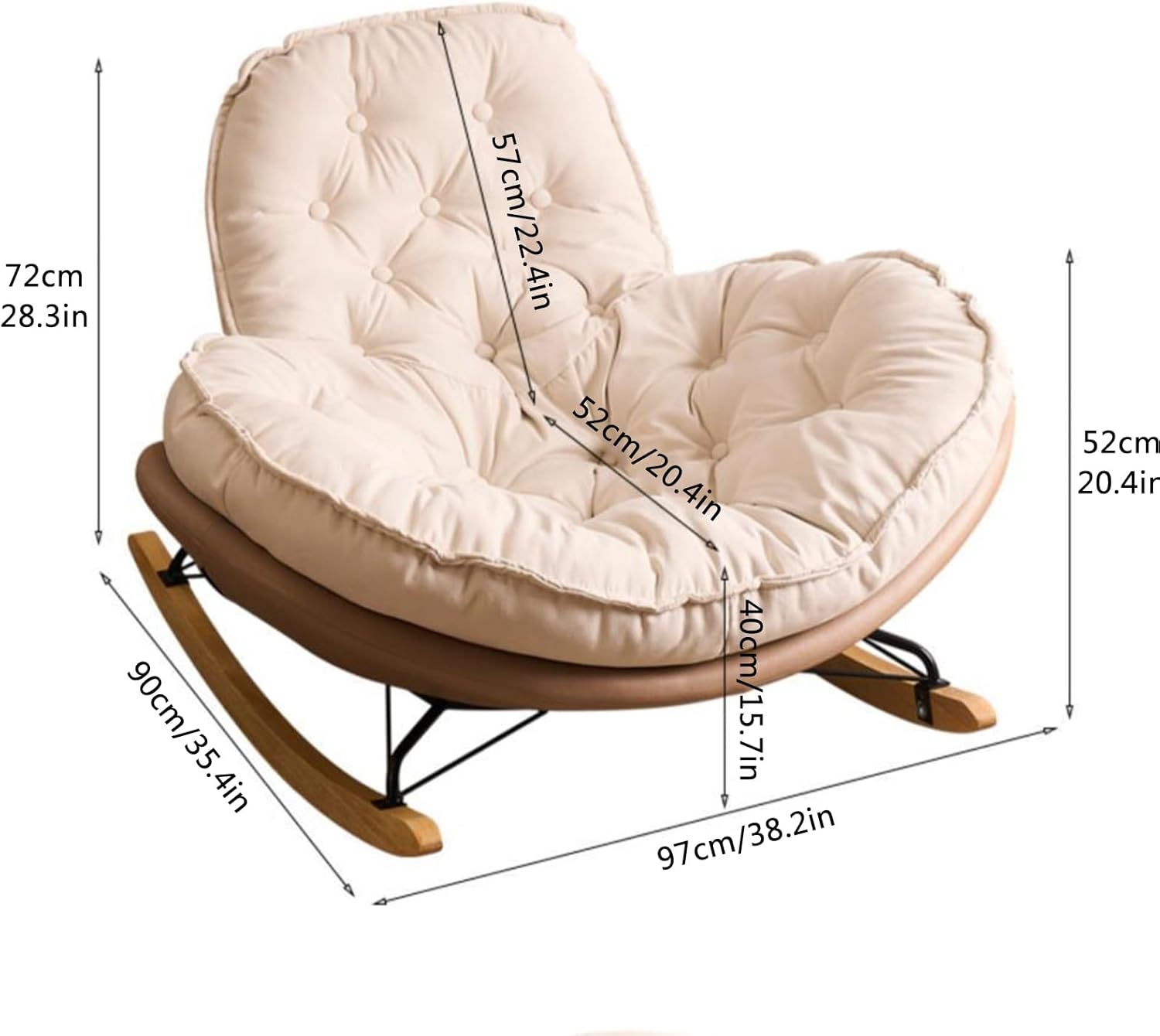 Glider Chair with Cushioned Back and Armrests
