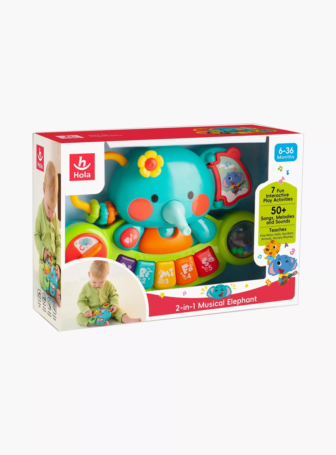 Hola 2-in-1 Musical Elephant (with music, light, sound effects)