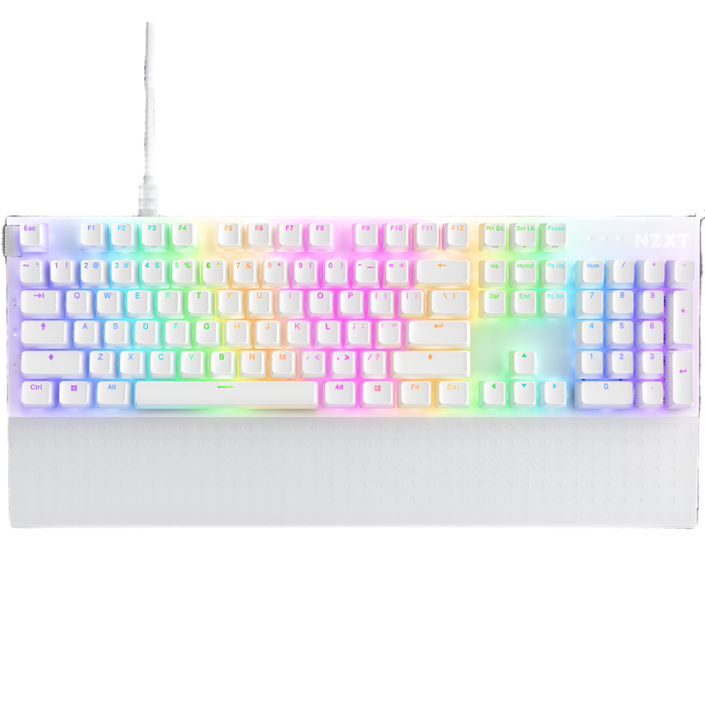 NZXT Function 2 Wired Optical Gaming Keyboard - White