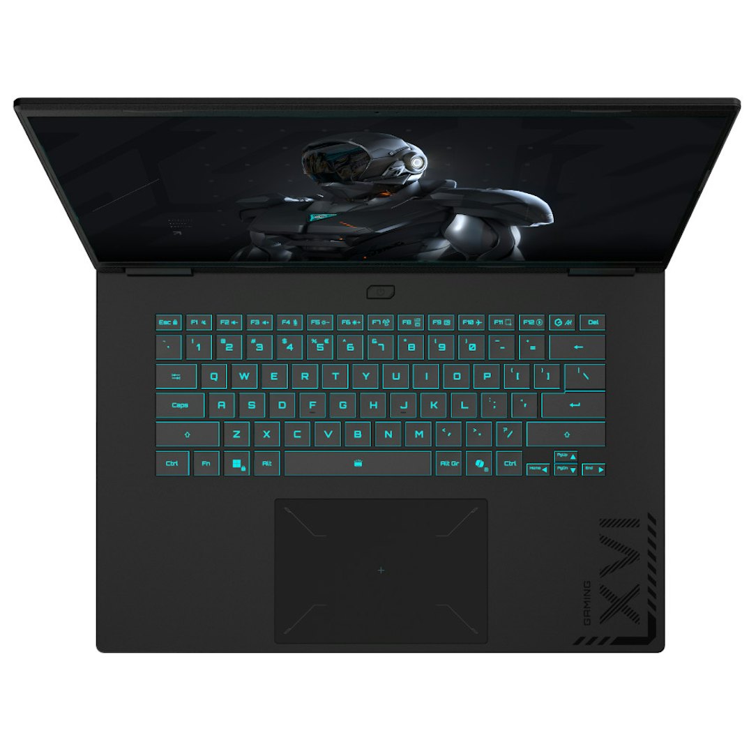لابتوب GIGABYTE GAMING A16 أسود (16 بوصة، معالج i7 من الجيل الثالث، ذاكرة 16 جيجابايت DDR5، قرص صلب M.2(PCIe)1 تيرابايت SSD، شاشة FHD+، بطاقة رسومات RTX 5060 سعة 8 جيجابايت، لوحة مفاتيح AR)