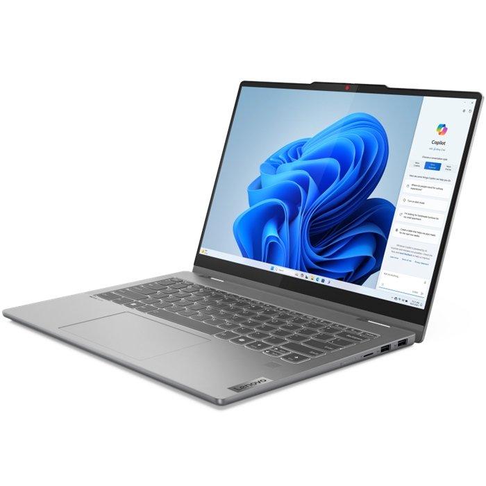 لينوفو آيديا باد 5 2 في 1 الجيل التاسع القابل للتحويل - 14 بوصة WUXGA OLED Touch / i7 / 16 جيجابايت / 512 جيجابايت (NVMe M.2 SSD) / ويندوز 11 هوم / 1YW / عربي/إنجليزي / لونا جراي - لابتوب